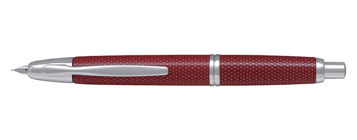 Pilot Capless Finiture in oro rodiato Stilografica Carbonesque Rosso