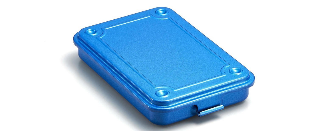 Toyo Steel T-152 Blue - Cassetta Portaoggetti in Acciaio - Blu