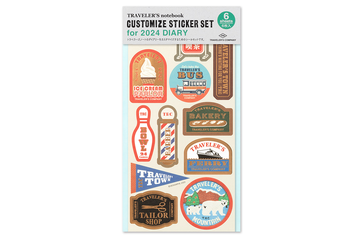 Traveler's Company Agende 2024 - Set Adesivi - Sticker Personalizzazione