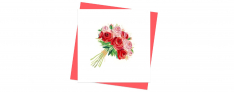 Origamo - Biglietto Augurale - Bouquet di Rose