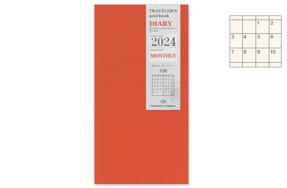 Traveler's Company - Notebook Refill - Regular Size - Ricarica Agenda Mensile 2024