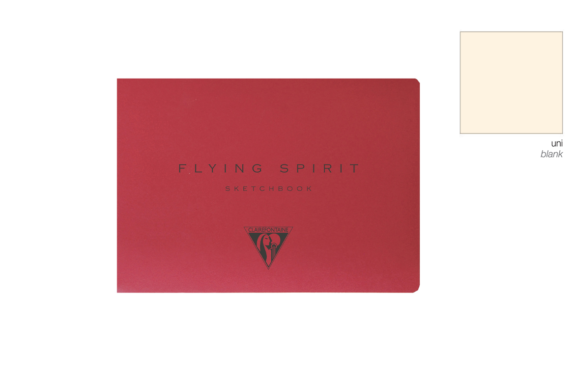 Clairefontaine Flying Spirit Sketchbook Cucito - A6 Orizzontale - Rosso