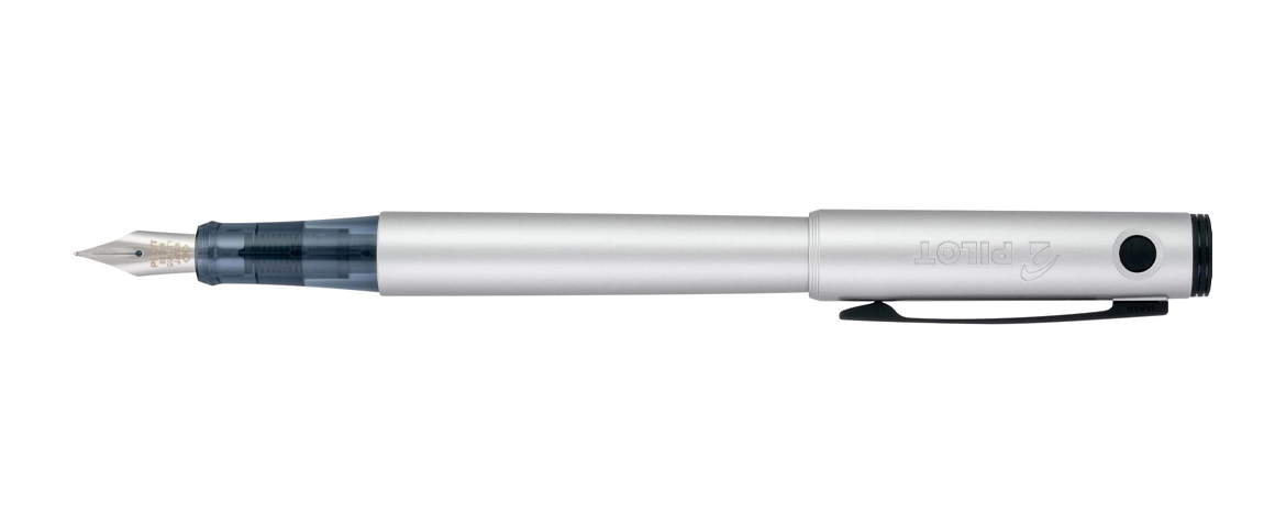 Pilot Vpen Penna stilografica, Punta media da 0,4 mm, Fusto argento,  Inchiostro nero - Penne Stilografiche
