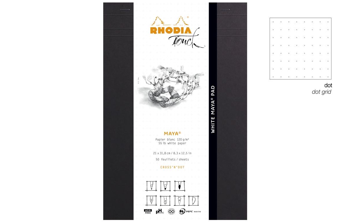 Rhodia Touch - White Maya Pad - Blocco - Puntinato - 21 x 31,8 cm