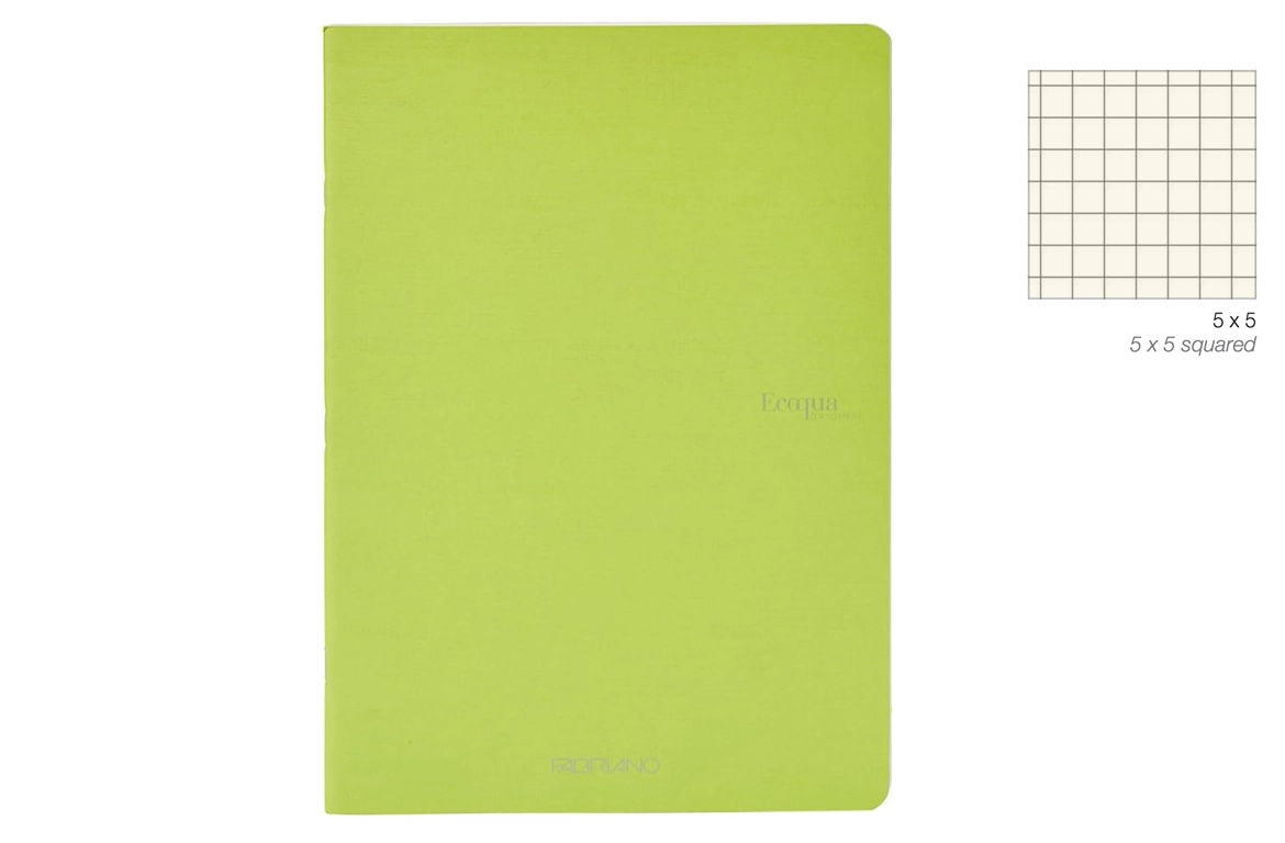 Fabriano EcoQua Original - Quaderno Punto Metallico - Quadretto - Copertina Lime