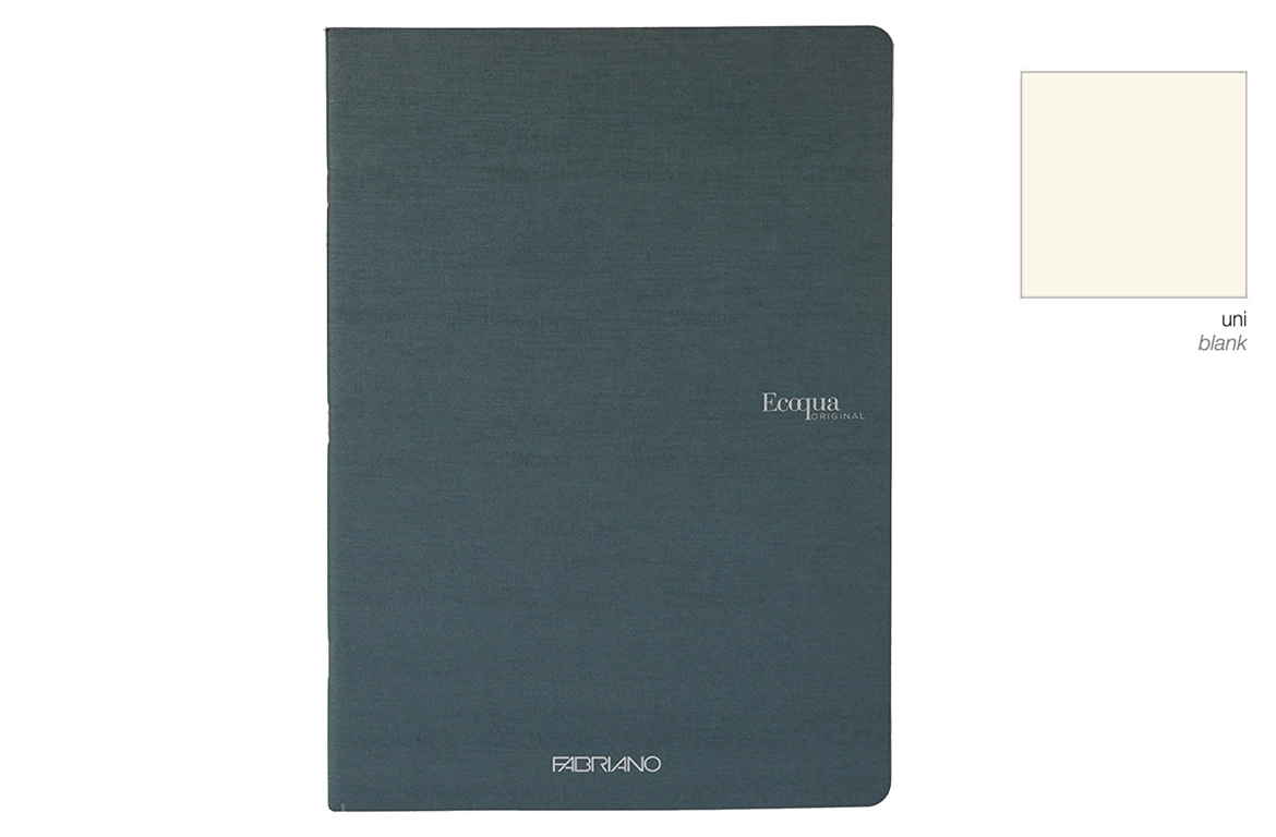 Fabriano EcoQua Original - Quaderno Punto Metallico - Senza Rigatura - Copertina Antracite