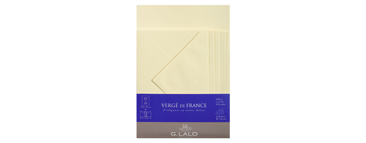 G. Lalo - Vergé de France - Set 10 Foglie e 5 Buste - Avorio