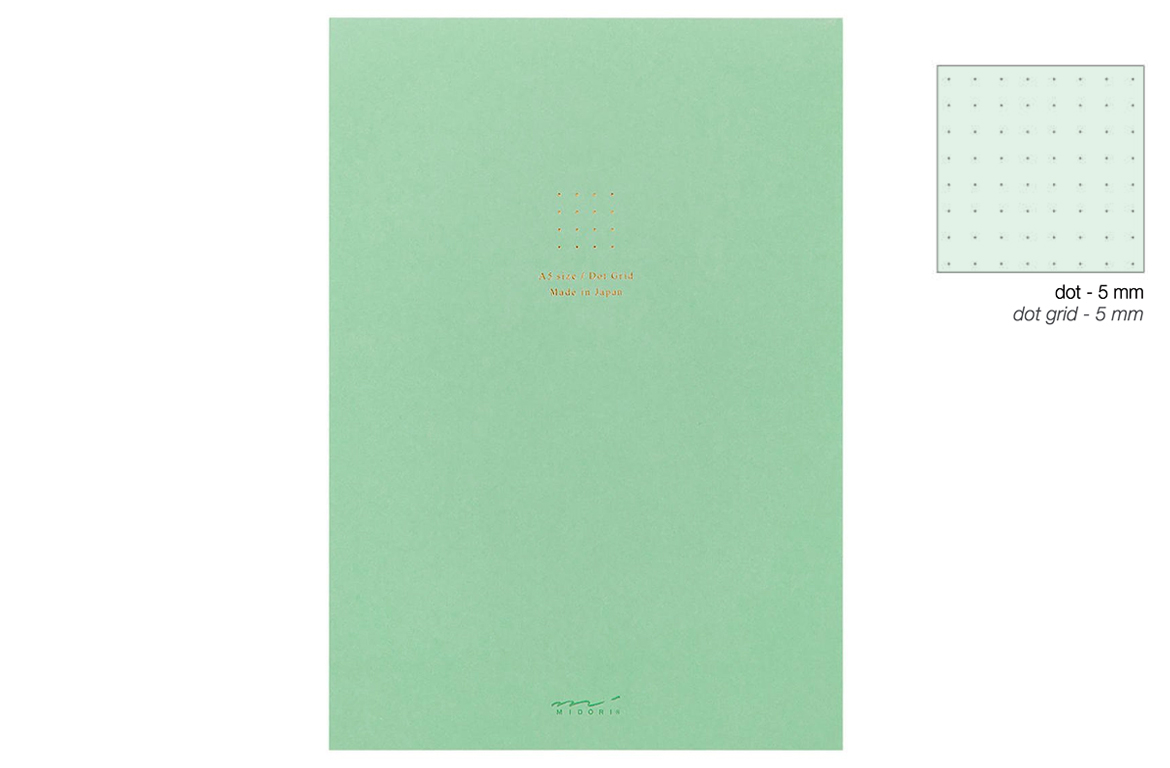 Midori - Pad A5 - Blocco Puntinato - Color Dot Grid - Verde