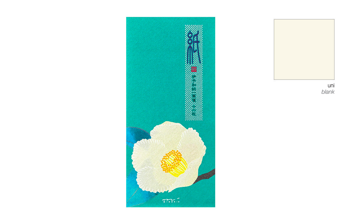 Midori - Message Letter Pad - 8,4 x 17,7 cm - Blocco di Fogli per Lettere e Messaggi - Japanese Stewartia