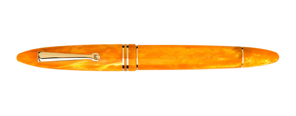 Leonardo Furore - Penna Stilografica Arancio - Finiture Dorate