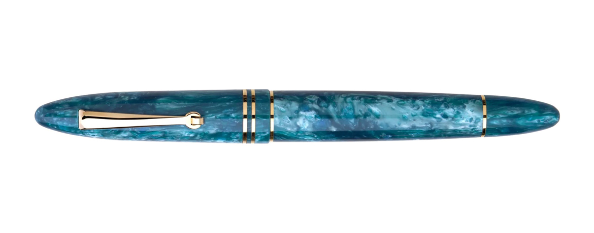 Leonardo Furore - Penna Stilografica Blu Smeraldo - Finiture Dorate