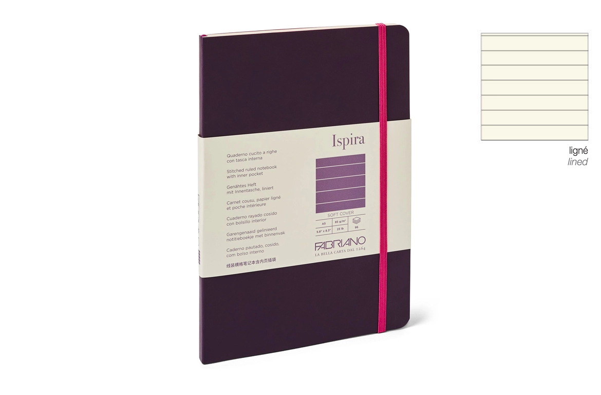 Fabriano Ispira Soft Cover - Taccuino - Rigo - Copertina Viola