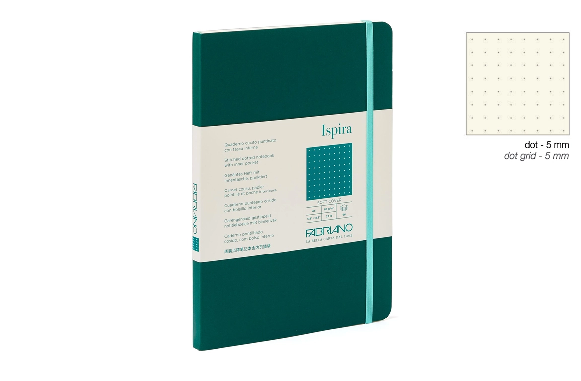 Fabriano Ispira Soft Cover - Taccuino - Puntinato - Copertina Verde