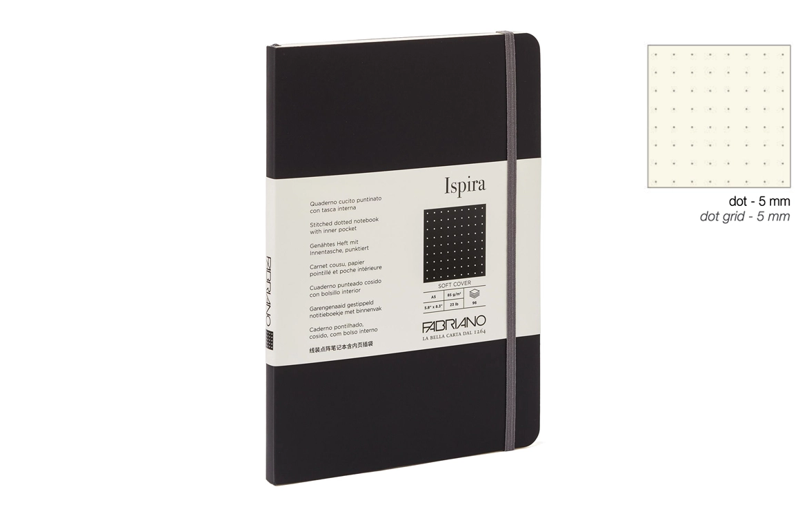 Fabriano Ispira Soft Cover - Taccuino - Puntinato - Copertina Nera