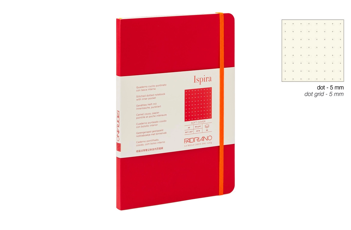Fabriano Ispira Soft Cover - Taccuino - Puntinato - Copertina Rossa
