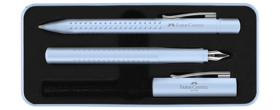 Faber Castell Grip - Set Penna Stilografica e Penna a Sfera - 2010 Sky Blue