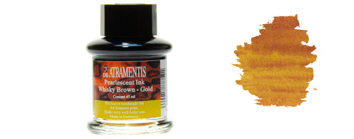 De Atramentis Pearlescent Ink - Inchiostro Whisky Brown Gold