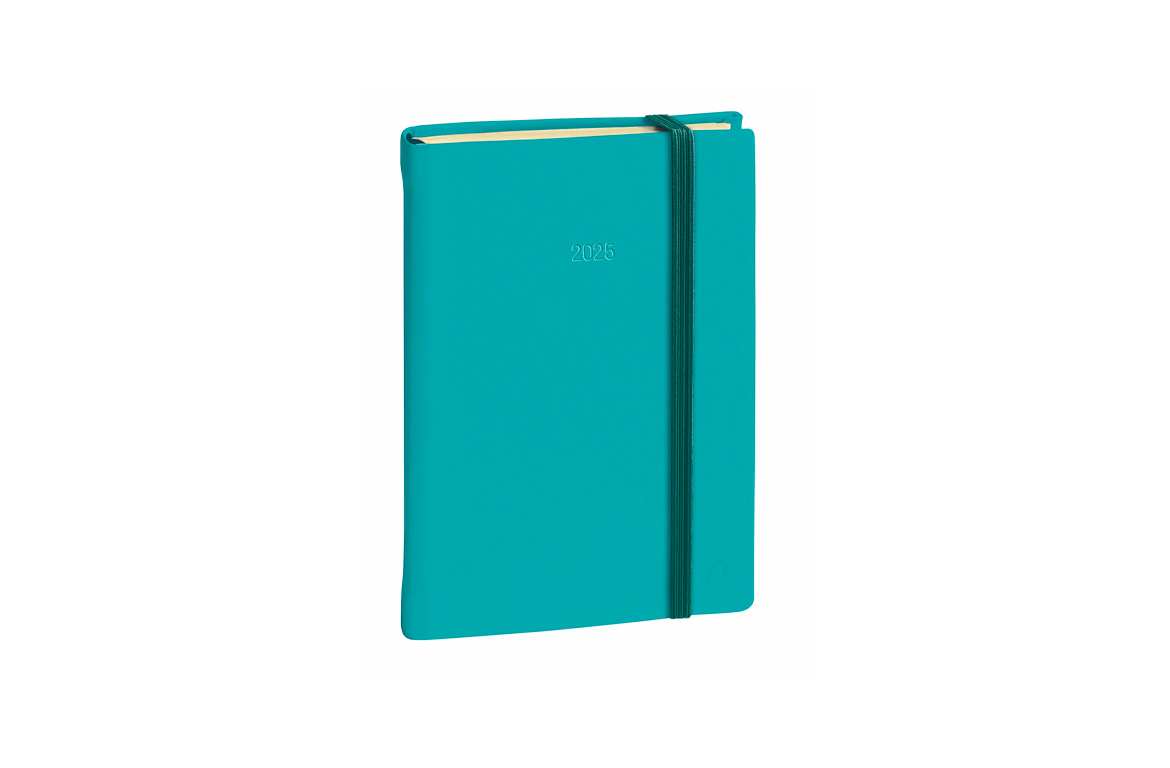 Quo Vadis Daily Pocket - Agenda Giornaliera 2025 - 8,5 x 13 cm - Silk Turchese