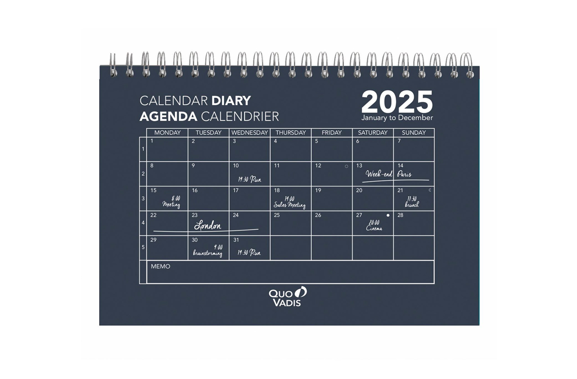 Quo Vadis Calendar Diary - Agenda Calendario 2025 - 24 x 16 cm