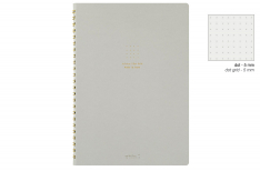 Midori - Ring Notebook A5 - Puntinato - Spiralato - Color Dot Grid - Grigio