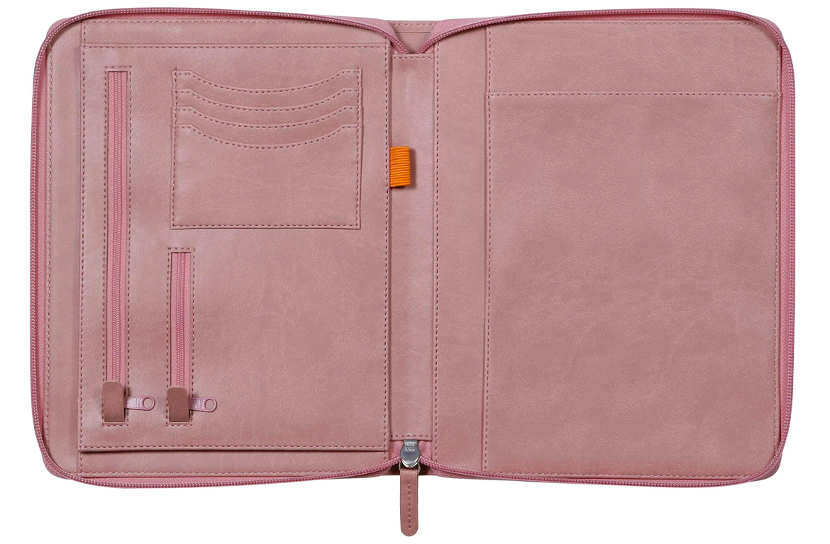 Rhodia Portablocco Cartella con Zip in Similpelle Italiana - A5 - Palissandro