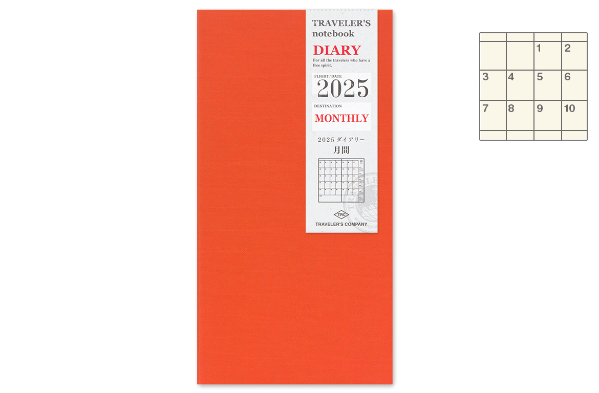 Traveler's Company - Notebook Refill - Regular Size - Ricarica Agenda Mensile 2025