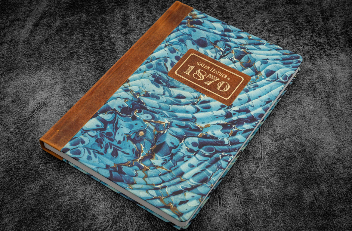 Galen Leather 1870 Marbled Notebook - Ocean Waves - A5