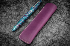 Galen Leather Single Fountain Pen Case - Viola