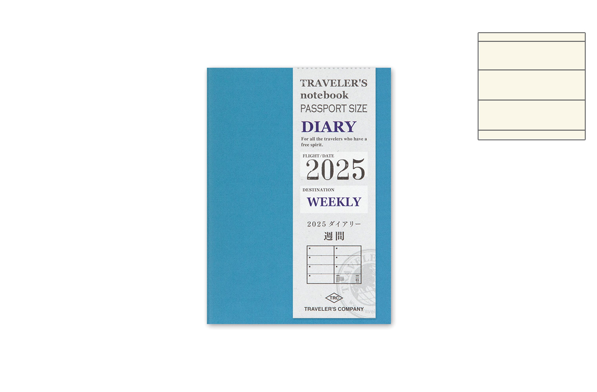 Traveler's Company Agenda 2025 - Notebook Refill - Passport Size - Settimanale