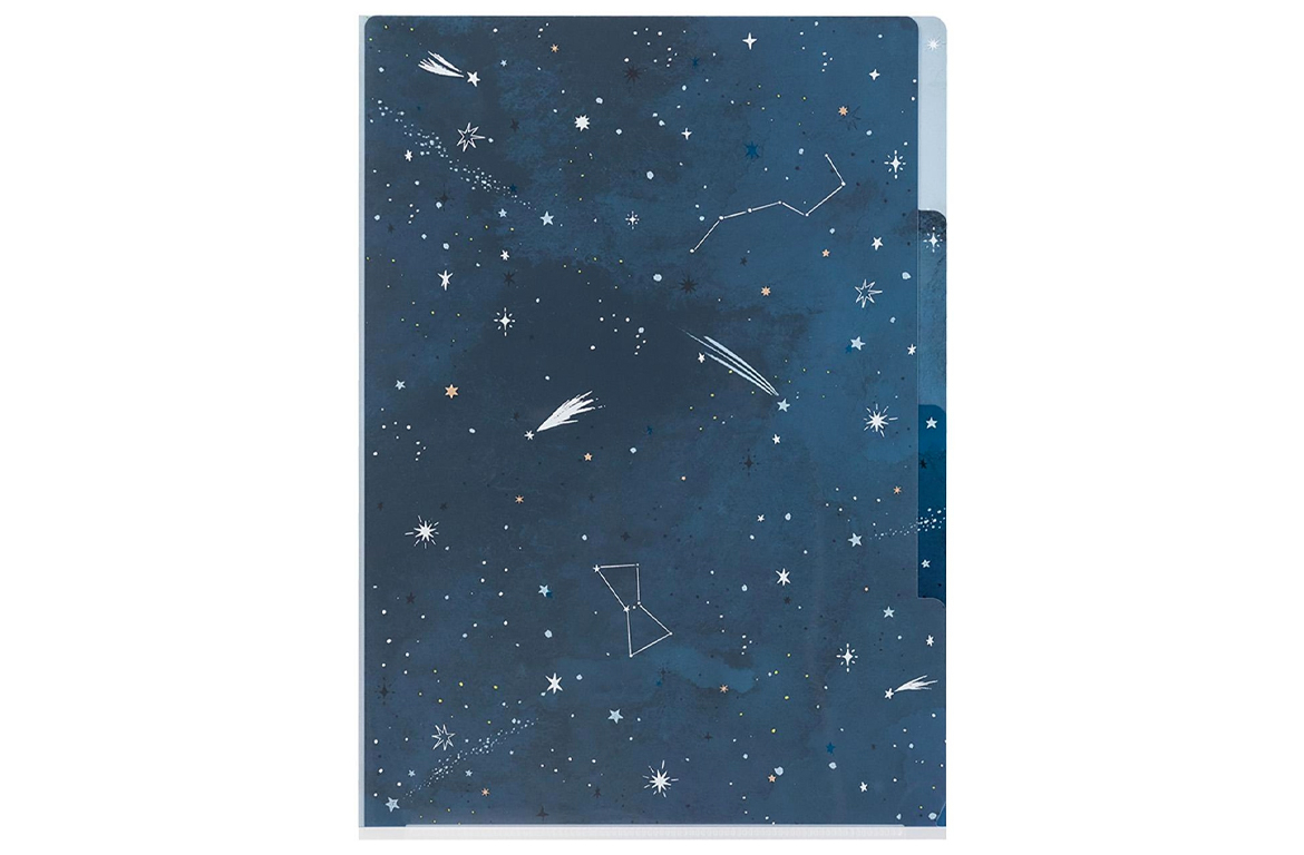 Midori - 3 Pockets Clear Folder A4 - Cielo Stellato