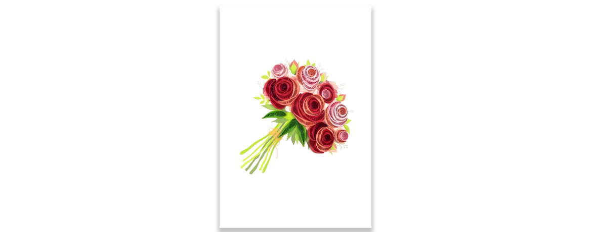 Origamo - Biglietto Augurale - Bouquet Of Roses