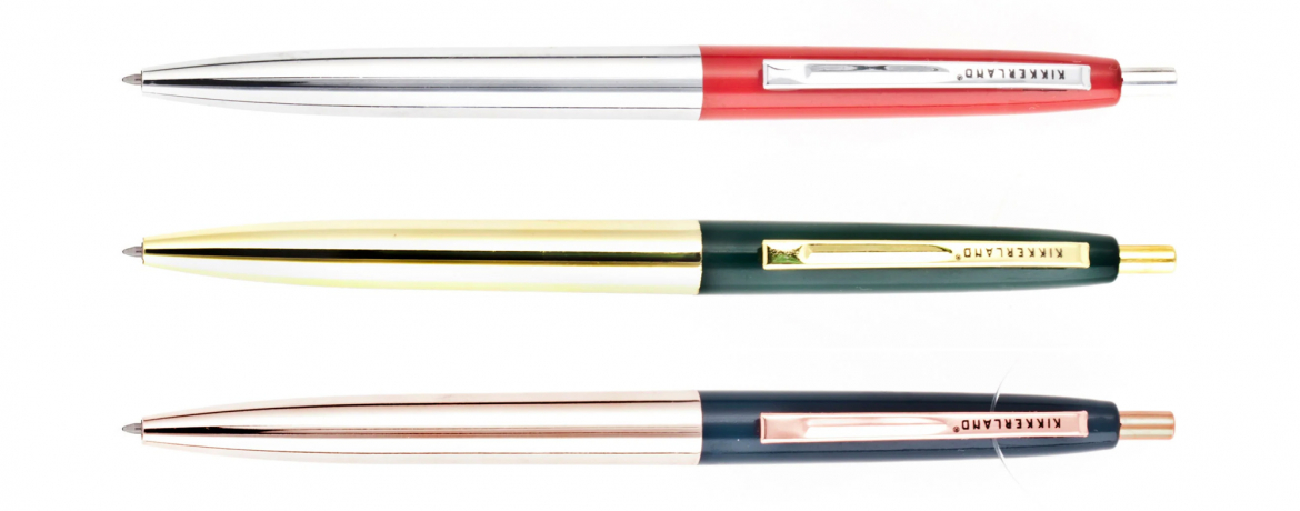 Kikkerland Metal Retro Pens - Set Tre Penna Sfera