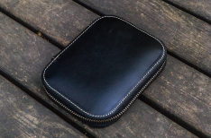 Galen Leather Zippered Pen Case - Black - 10 Posti