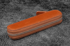 Galen Leather Zippered Pen Case per Kaweco - Pocket Pen - 1 Posto - Brown