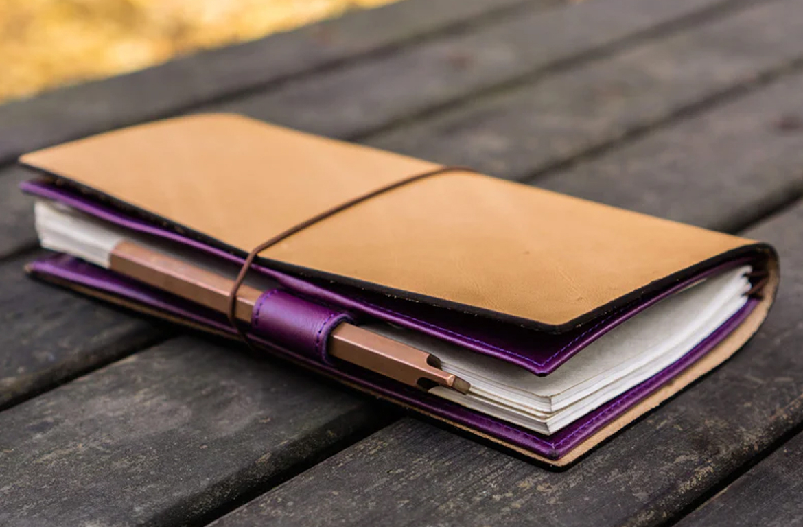 Galen Leather Hobonichi Weeks cover - Purple