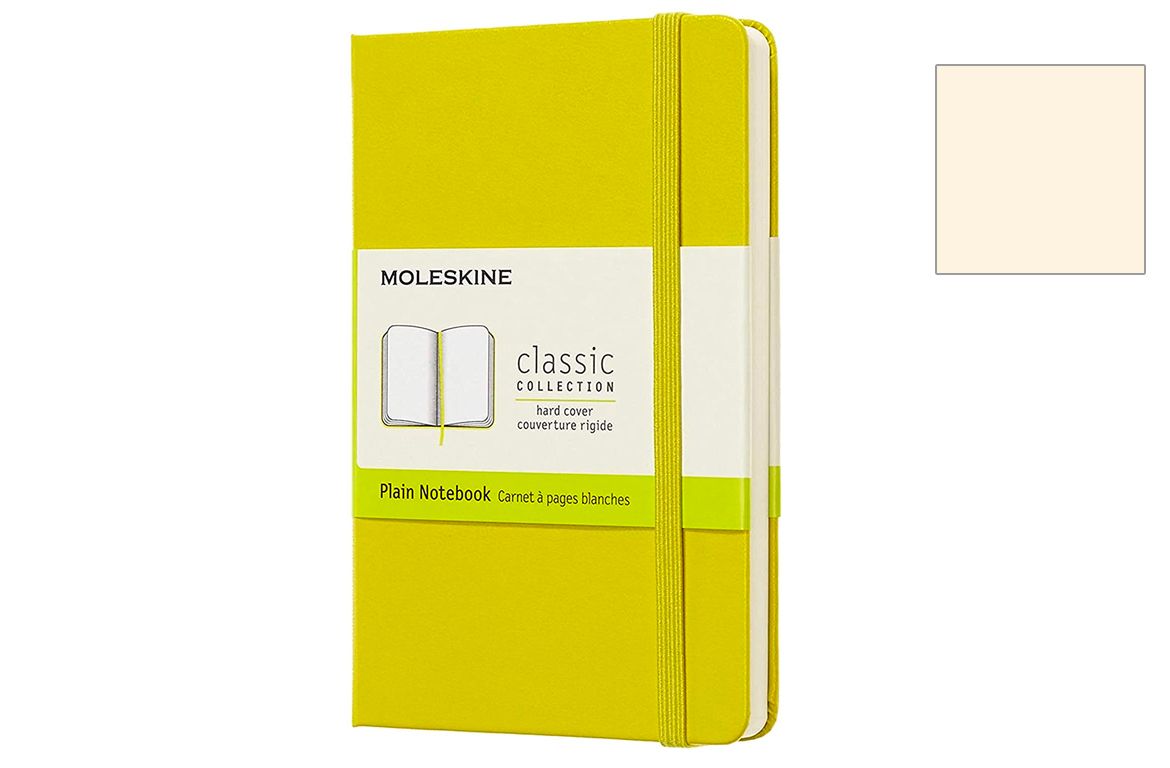 Moleskine Taccuino con Elastico Classic - Bianco - Copertina Rigida - Giallo