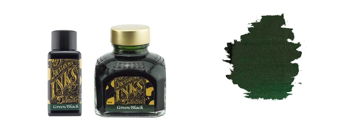 Diamine Green Black Flacone 30/80 ml inchiostro
