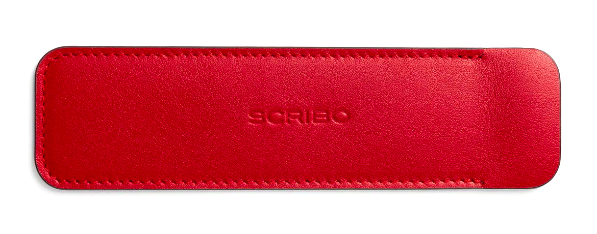 Scribo Astuzen Portapenne in Pelle - 1 posto - Rosso Melograno