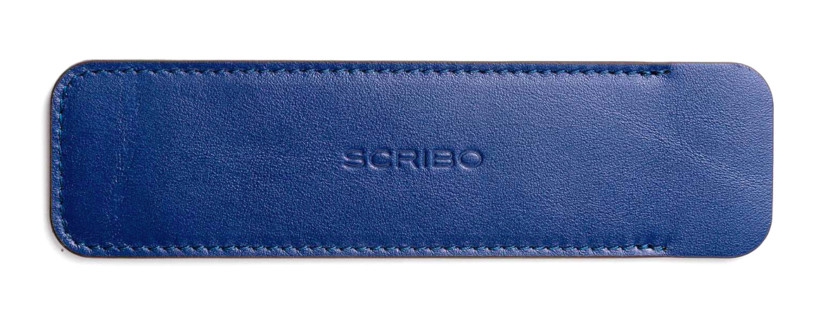 Scribo Astuzen Portapenne in Pelle - 1 posto - Blu Pop