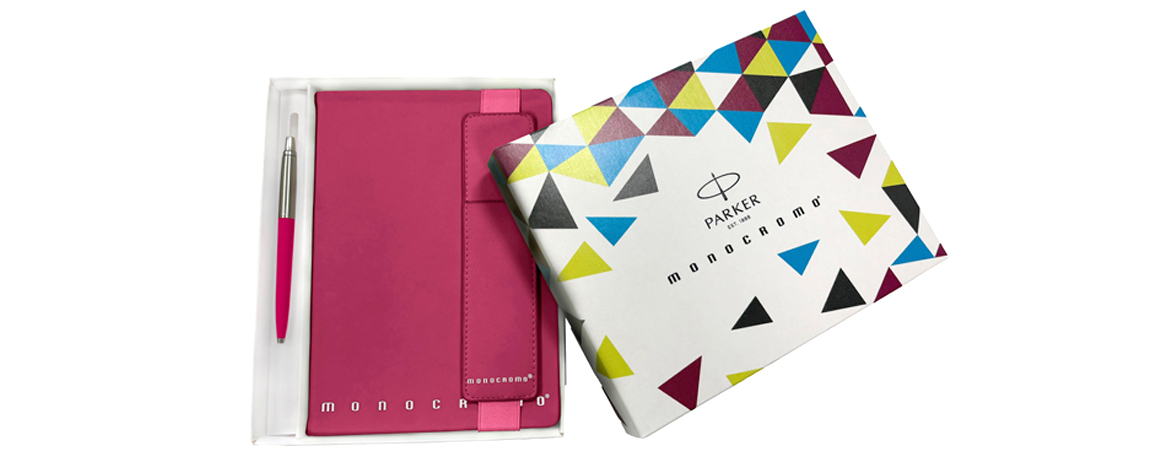 Parker Jotter Set con Taccuino Monocromo - Magenta