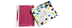Parker Jotter Set con Taccuino Monocromo - Magenta