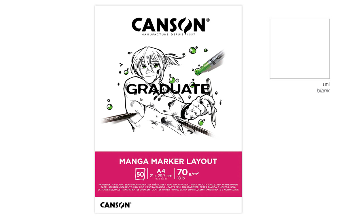 Canson Graduate - Blocco carta Manga Marker Layout - 70 gr