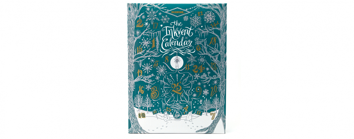 Diamine 2025 Ink-vent Calendar Teal Edition - Calendario dell'Avvento con Inchiostri