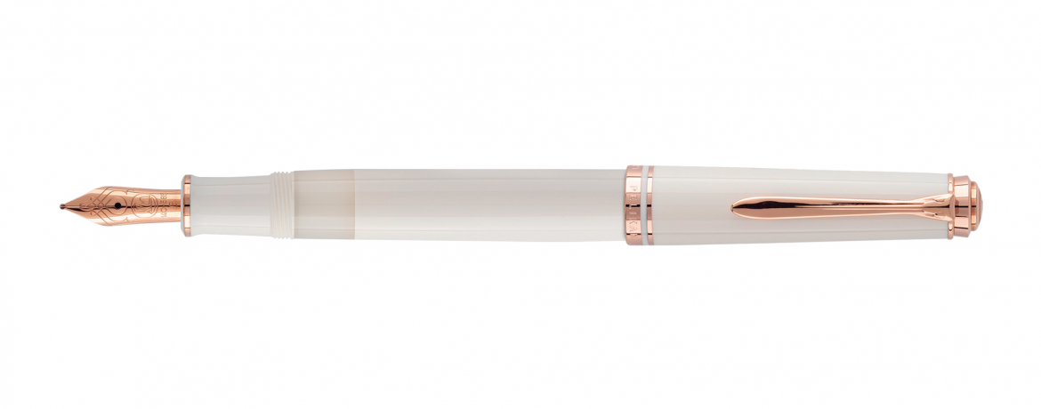 Pelikan Souverän M 600 Penna Stilografica - White & Rose Gold