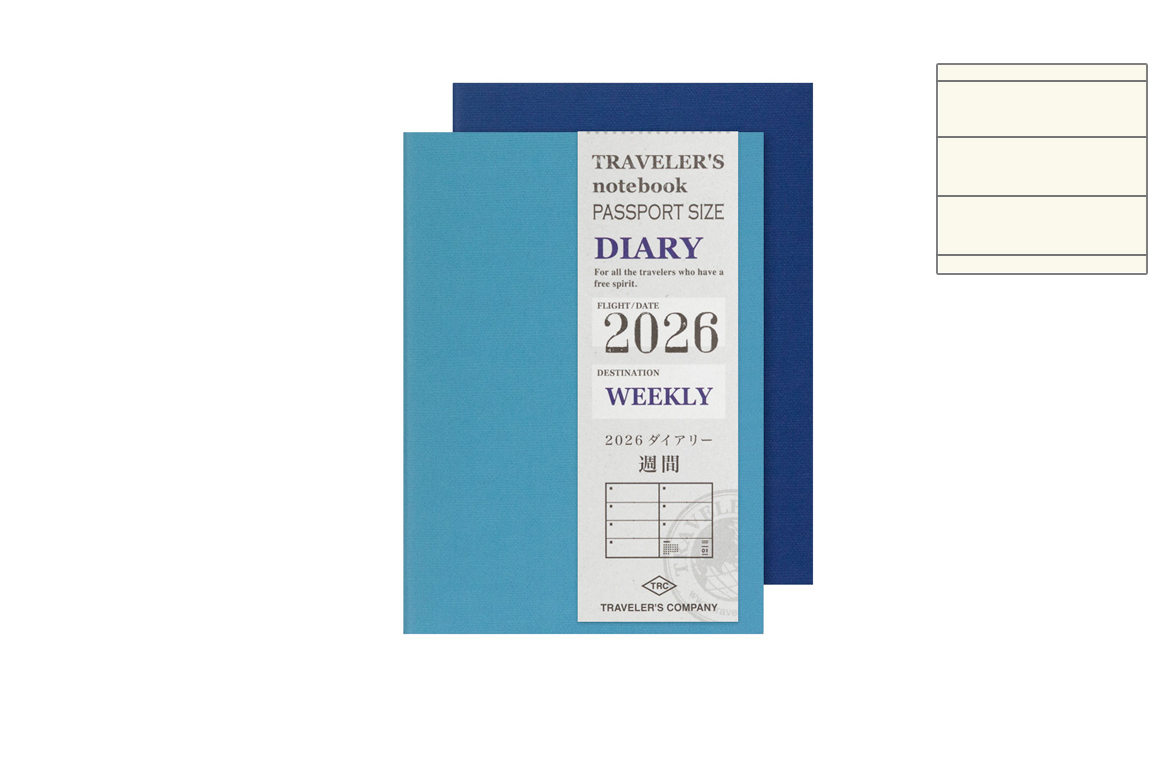 Traveler's Company Agenda 2026 - Notebook Refill - Passport Size - Settimanale
