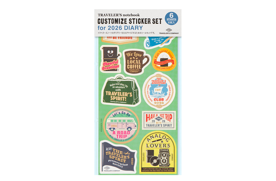 Traveler's Company Agende 2026 - Set Adesivi - Sticker Personalizzazione