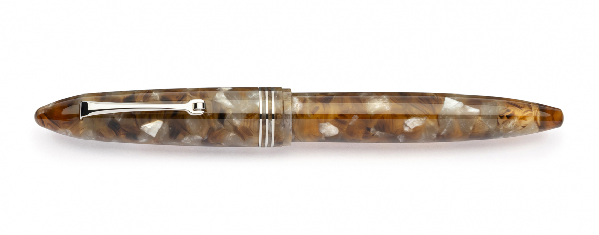 Leonardo Furore New Edition 2025 - Penna Stilografica - Acqua Ambrata - Finiture Silver