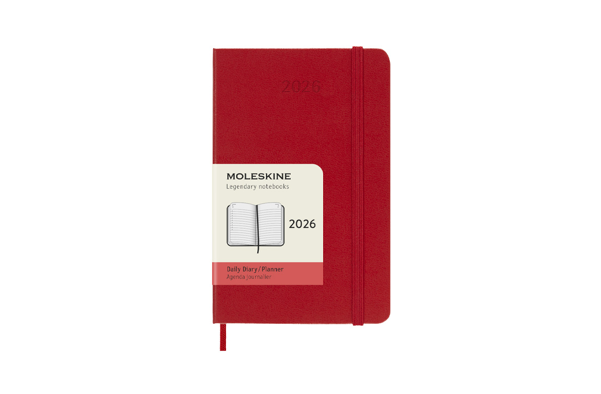Moleskine Agenda Classic Pocket - 2026 Giornaliera 9x14 - Rigida - Rossa