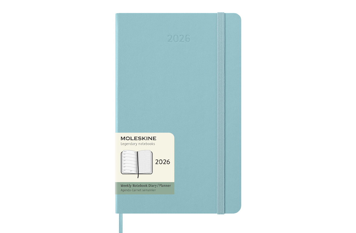Moleskine Agenda Classic Large 2026 Settimanale 13x21 - Copertina Rigida - Acquamarina