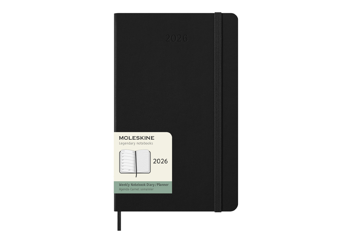 Moleskine Agenda Classic Large 2026 Settimanale 13x21 - Copertina Rigida - Nero